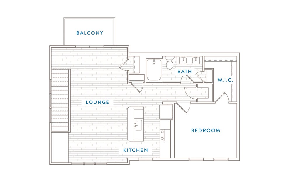 A4 - 1 bedroom floorplan layout with 1 bath and 995 square feet. (Floor 2)
