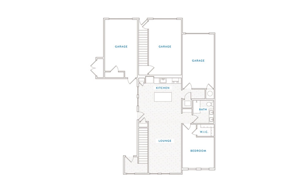 A5MH - 1 bedroom floorplan layout with 1 bath and 956 square feet.